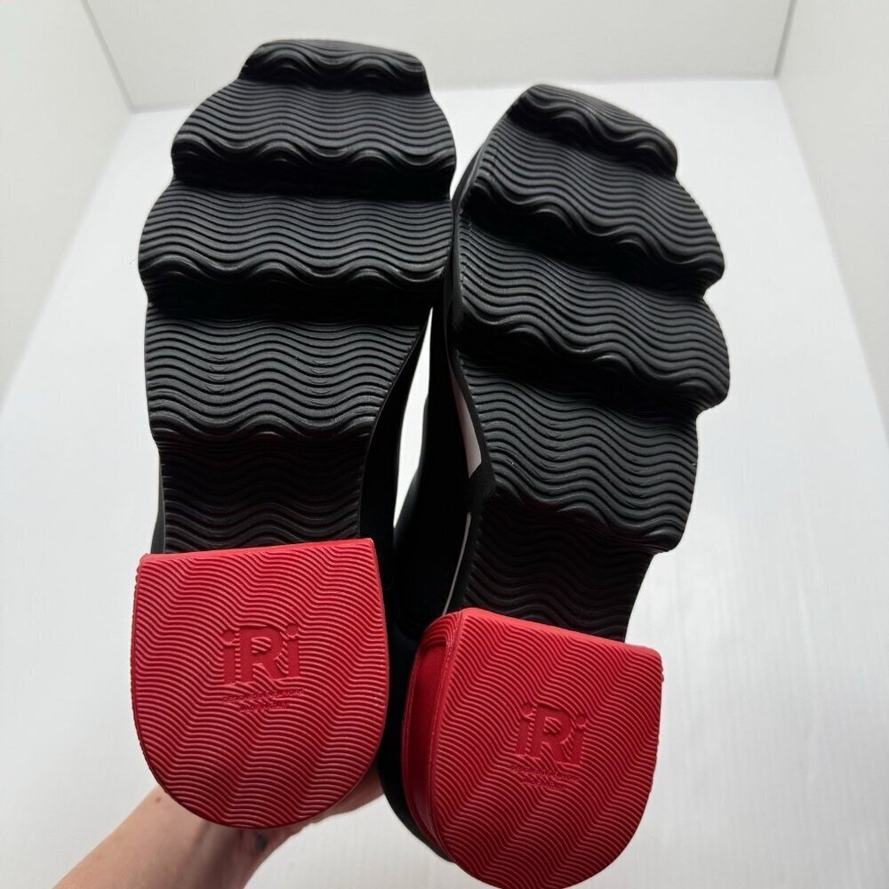 iRi Black Red Neoprene Sneakers Low Top Shoes NIB Designer Women's 8 Waterproof - Picture 9 of 11